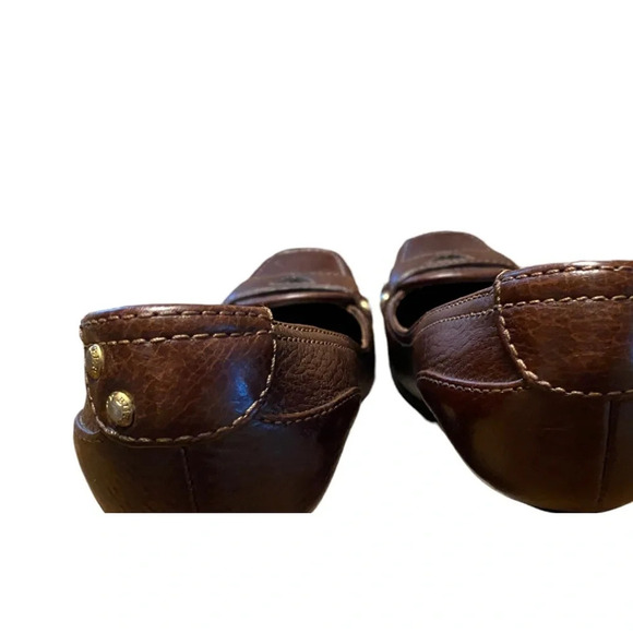 Authentic Burberry Italy Leather Brown High Heel Loafer Shoes - Picture 7 of 15